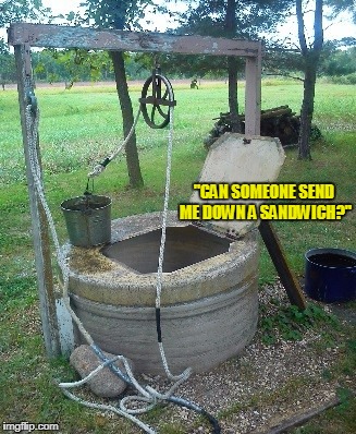 "CAN SOMEONE SEND ME DOWN A SANDWICH?" | made w/ Imgflip meme maker