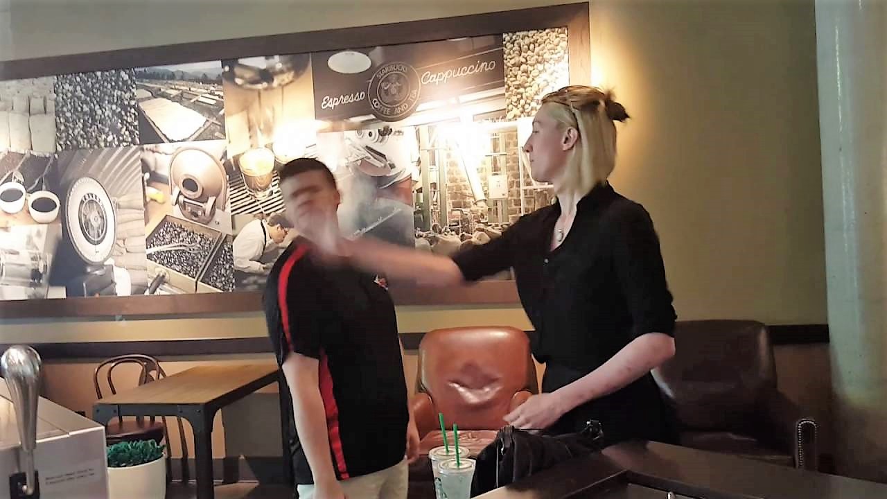 waitress slaps customer Blank Meme Template