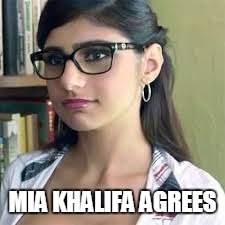 Mia Khalifa Agrees | MIA KHALIFA AGREES | image tagged in mia khalifa agrees | made w/ Imgflip meme maker