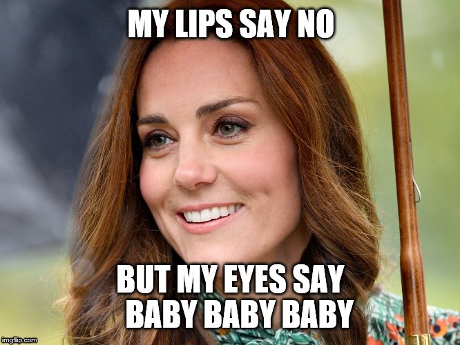 Royal Diapers R Us | MY LIPS SAY NO; BUT MY EYES SAY  
BABY BABY BABY | image tagged in royal diapers r us | made w/ Imgflip meme maker