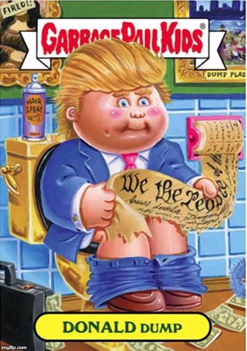This cracked me up enough to share it with my peeps!  | image tagged in donald dump,memes,garbage pail kids,funny,donald trump,president | made w/ Imgflip meme maker