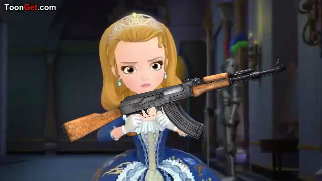 Princess Amber use AK-47 Blank Meme Template