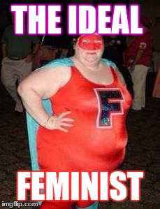Fat Feminist Crusader | THE IDEAL; FEMINIST | image tagged in fat feminist crusader | made w/ Imgflip meme maker