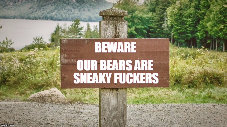 BEWARE OUR BEARS ARE SNEAKY F**KERS | made w/ Imgflip meme maker