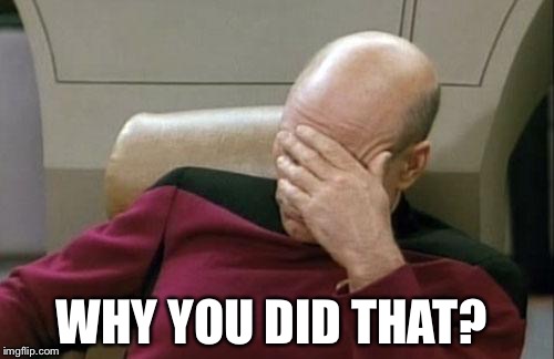 Captain Picard Facepalm Meme | WHY YOU DID THAT? | image tagged in memes,captain picard facepalm | made w/ Imgflip meme maker
