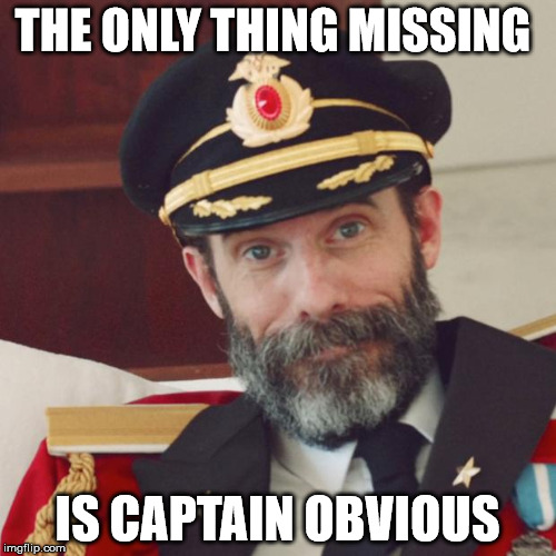 THE ONLY THING MISSING IS CAPTAIN OBVIOUS | made w/ Imgflip meme maker