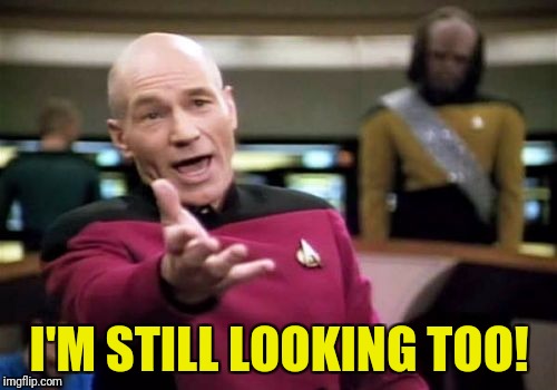 Picard Wtf Meme | I'M STILL LOOKING TOO! | image tagged in memes,picard wtf | made w/ Imgflip meme maker