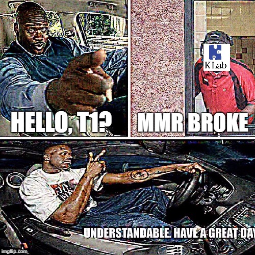 Understandable, have a great day | MMR BROKE; HELLO, T1? | image tagged in understandable have a great day | made w/ Imgflip meme maker