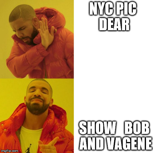 Drake Blank | NYC PIC DEAR; SHOW   BOB AND VAGENE | image tagged in drake blank | made w/ Imgflip meme maker