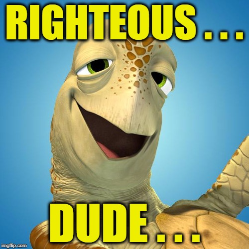 RIGHTEOUS . . . DUDE . . . | image tagged in crush | made w/ Imgflip meme maker