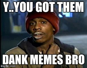 Y'all Got Any More Of That | Y..YOU GOT THEM; DANK MEMES BRO | image tagged in memes,yall got any more of | made w/ Imgflip meme maker