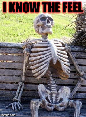 Waiting Skeleton Meme | I KNOW THE FEEL | image tagged in memes,waiting skeleton | made w/ Imgflip meme maker