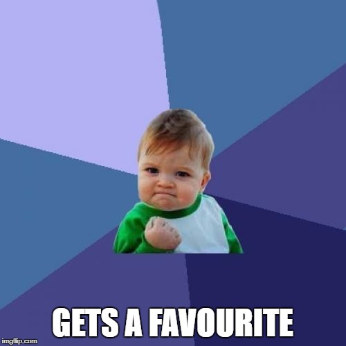 Success Kid Meme | GETS A FAVOURITE | image tagged in memes,success kid | made w/ Imgflip meme maker
