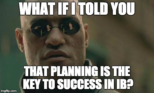 Matrix Morpheus Meme | WHAT IF I TOLD YOU; THAT PLANNING IS THE KEY TO SUCCESS IN IB? | image tagged in memes,matrix morpheus | made w/ Imgflip meme maker