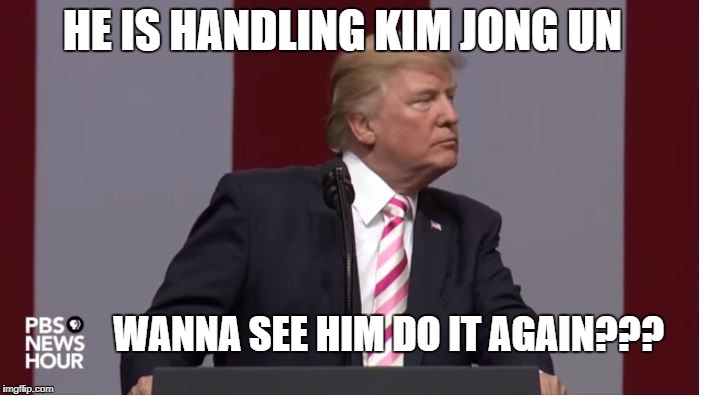 HE IS HANDLING KIM JONG UN; WANNA SEE HIM DO IT AGAIN??? | image tagged in handleit | made w/ Imgflip meme maker