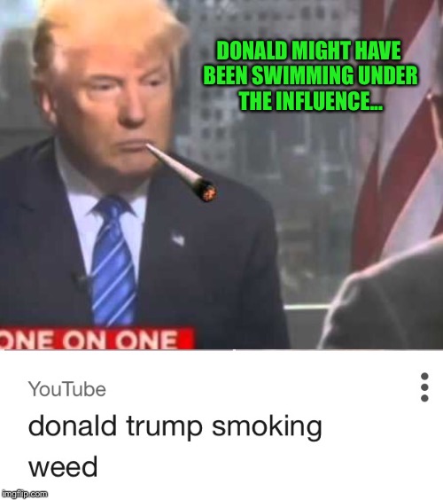 DONALD MIGHT HAVE BEEN SWIMMING UNDER THE INFLUENCE... | made w/ Imgflip meme maker
