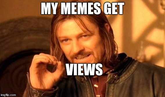One Does Not Simply Meme | MY MEMES GET VIEWS | image tagged in memes,one does not simply | made w/ Imgflip meme maker