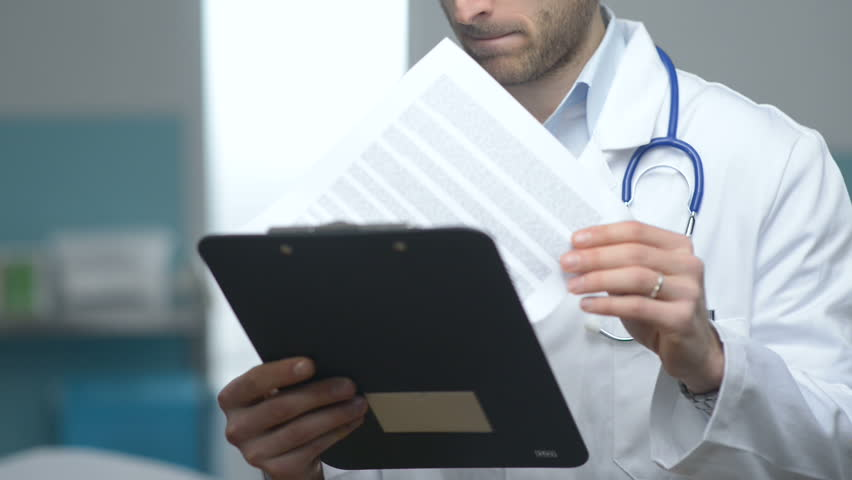 High Quality doctor checking notes Blank Meme Template