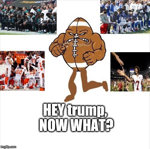 hey trump on your take a knee fire suspend them don't watch football boycott till they stand up! How's it working out LOSER! | image tagged in take a knee,take the knee,take a knee nfl,colin kaepernick,freedom of speech,free speech | made w/ Imgflip meme maker