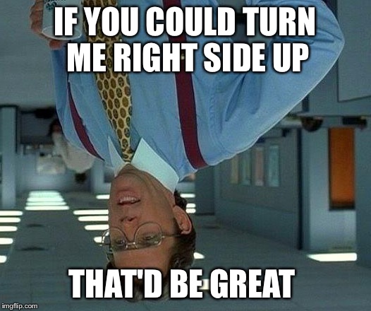 That Would Be Great | IF YOU COULD TURN ME RIGHT SIDE UP; THAT'D BE GREAT | image tagged in memes,that would be great | made w/ Imgflip meme maker