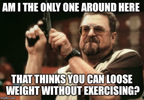 Am I The Only One Around Here Meme | AM I THE ONLY ONE AROUND HERE; THAT THINKS YOU CAN LOOSE WEIGHT WITHOUT EXERCISING? | image tagged in memes,am i the only one around here | made w/ Imgflip meme maker