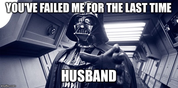 You have failed me for the last time | YOU'VE FAILED ME FOR THE LAST TIME; HUSBAND | image tagged in you have failed me for the last time | made w/ Imgflip meme maker