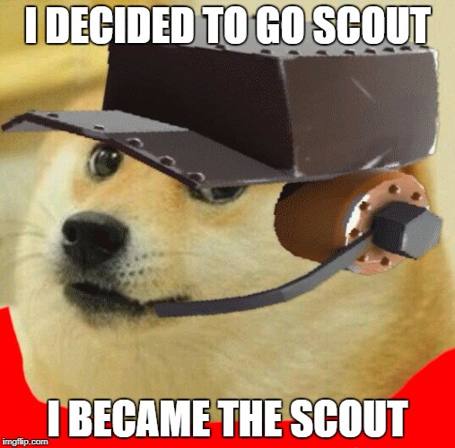 I DECIDED TO GO SCOUT; I BECAME THE SCOUT | image tagged in scout doge | made w/ Imgflip meme maker