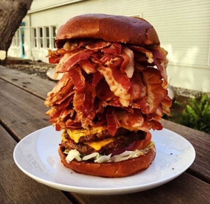 bacon burger Blank Meme Template