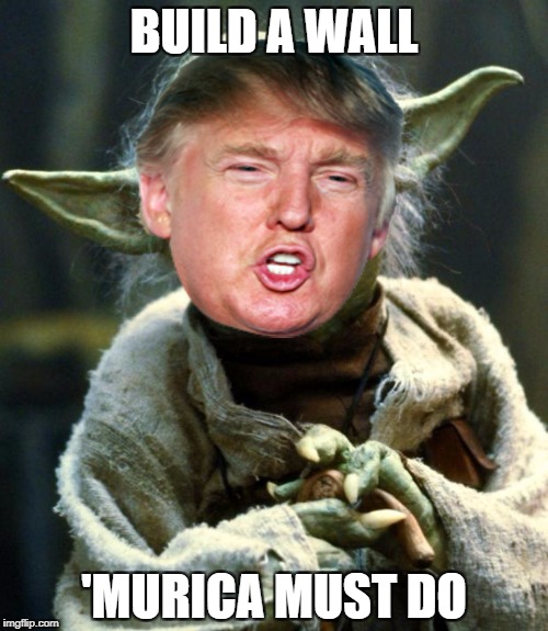 Star Wars Yoda Meme | BUILD A WALL; 'MURICA MUST DO | image tagged in memes,star wars yoda | made w/ Imgflip meme maker