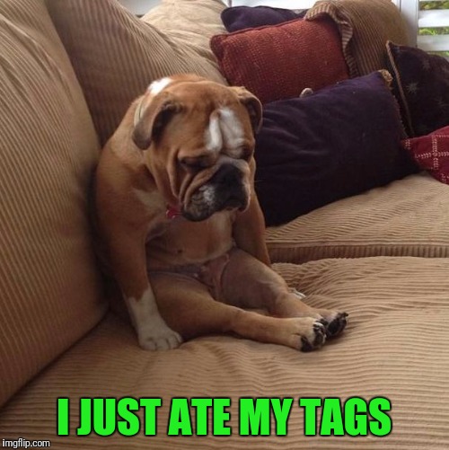I JUST ATE MY TAGS | made w/ Imgflip meme maker