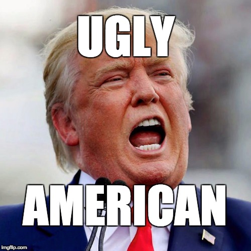 Trump the ugly American | UGLY; AMERICAN | image tagged in donald trump,trump,maga,usa | made w/ Imgflip meme maker