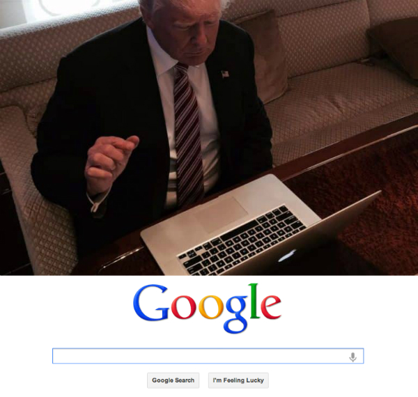 Trump googles things Blank Meme Template