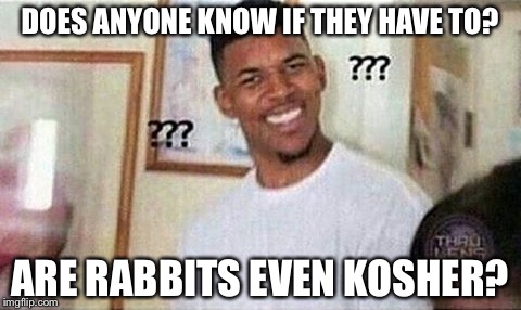 DOES ANYONE KNOW IF THEY HAVE TO? ARE RABBITS EVEN KOSHER? | made w/ Imgflip meme maker