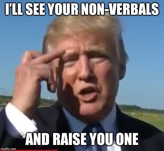 I’LL SEE YOUR NON-VERBALS; AND RAISE YOU ONE | made w/ Imgflip meme maker