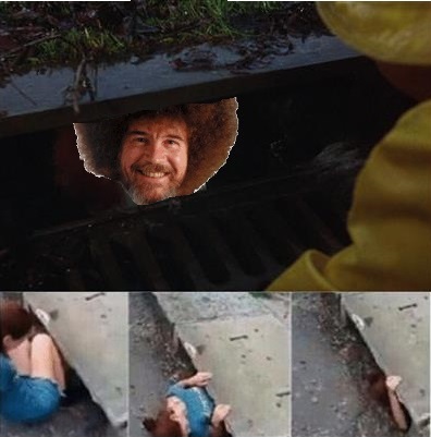 High Quality Bob Ross Pennywise Blank Meme Template