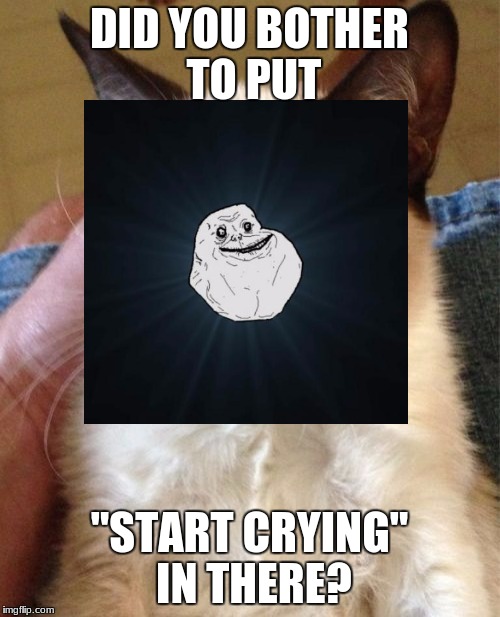 DID YOU BOTHER TO PUT "START CRYING" IN THERE? | made w/ Imgflip meme maker