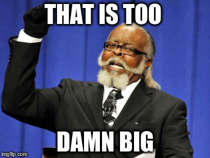 Too Damn High Meme | THAT IS TOO DAMN BIG | image tagged in memes,too damn high | made w/ Imgflip meme maker