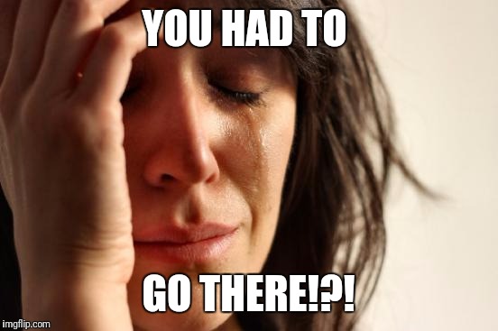 First World Problems Meme | YOU HAD TO GO THERE!?! | image tagged in memes,first world problems | made w/ Imgflip meme maker