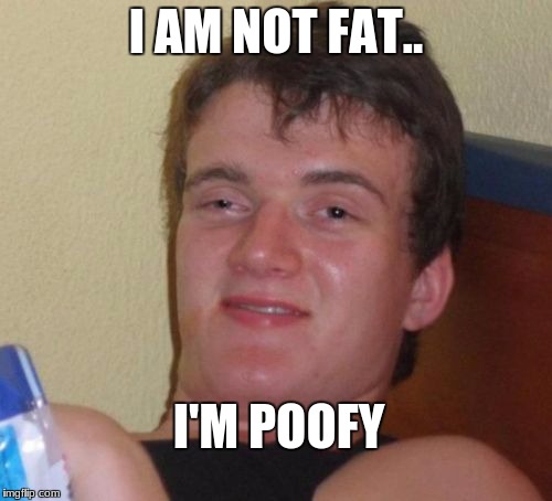 10 Guy Meme | I AM NOT FAT.. I'M POOFY | image tagged in memes,10 guy | made w/ Imgflip meme maker