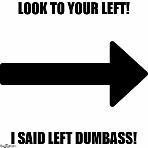 Look to your left | LOOK TO YOUR LEFT! I SAID LEFT DUMBASS! | image tagged in funny,memes,psychological | made w/ Imgflip meme maker