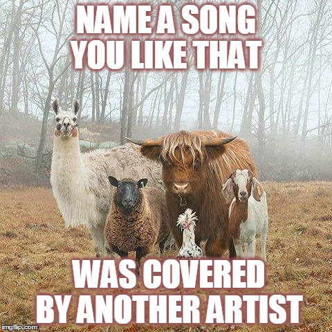 NAME A SONG YOU LIKE THAT; WAS COVERED BY ANOTHER ARTIST | image tagged in songs | made w/ Imgflip meme maker