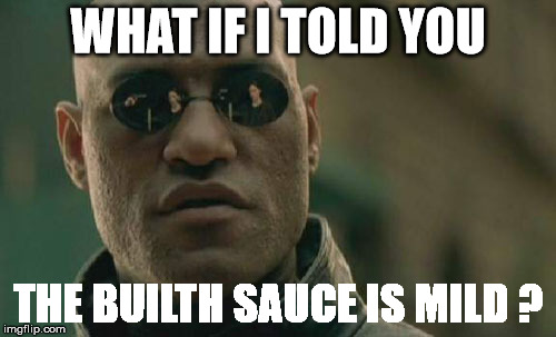 Matrix Morpheus | WHAT IF I TOLD YOU; THE BUILTH SAUCE IS MILD ? | image tagged in memes,matrix morpheus | made w/ Imgflip meme maker