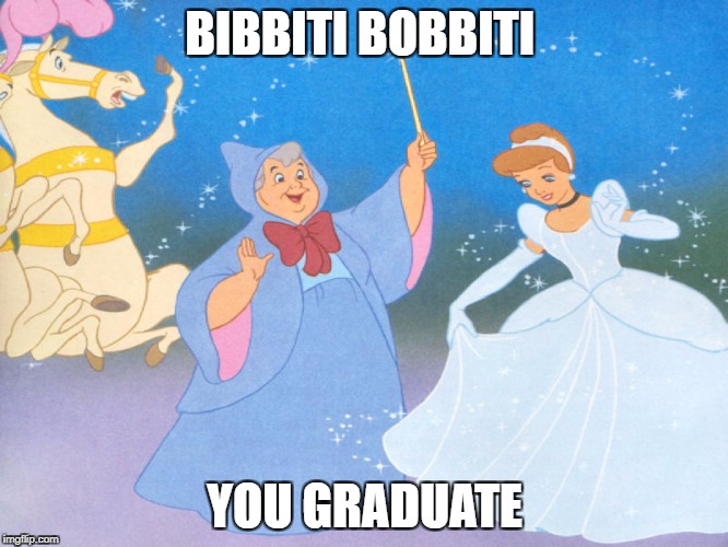 graduate | BIBBITI BOBBITI; YOU GRADUATE | image tagged in fairy godmother | made w/ Imgflip meme maker