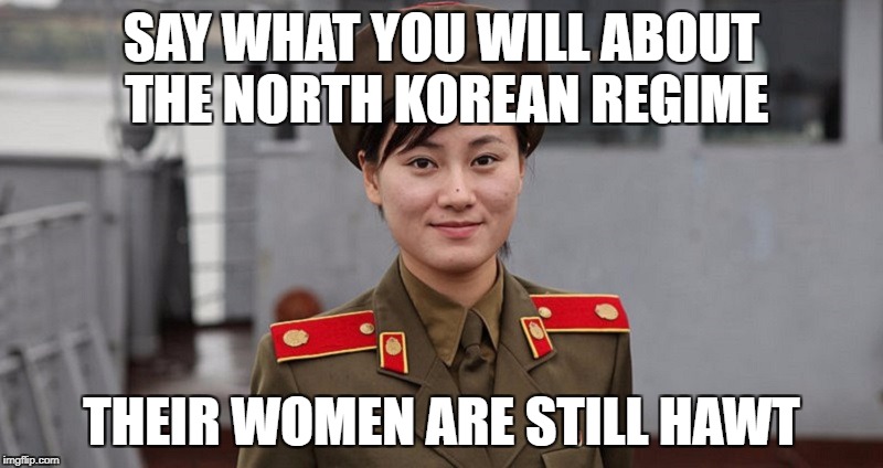 North Korean Women | SAY WHAT YOU WILL ABOUT THE NORTH KOREAN REGIME; THEIR WOMEN ARE STILL HAWT | image tagged in north korea,sexy women,hot chick,memes | made w/ Imgflip meme maker