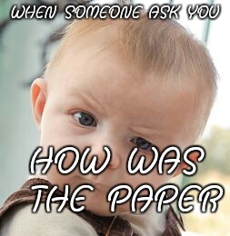 Skeptical Baby Meme | WHEN SOMEONE ASK YOU; HOW WAS THE PAPER | image tagged in memes,skeptical baby | made w/ Imgflip meme maker