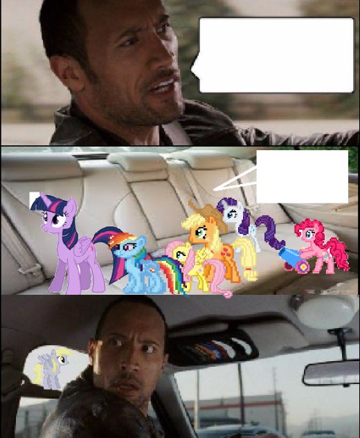 High Quality the rock driving ponies Blank Meme Template