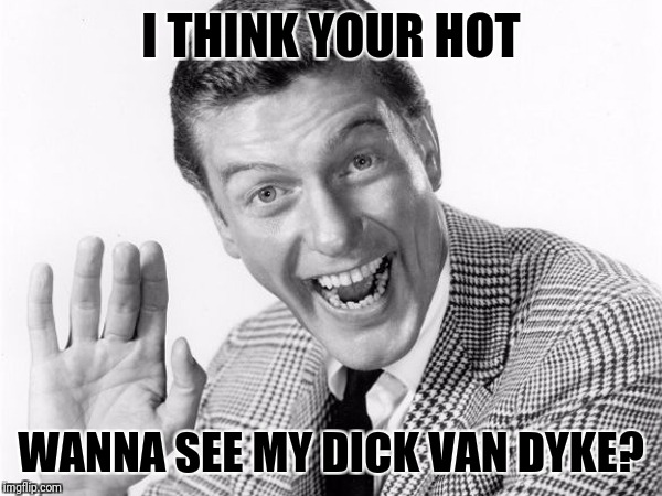 I THINK YOUR HOT; WANNA SEE MY DICK VAN DYKE? | image tagged in dick | made w/ Imgflip meme maker