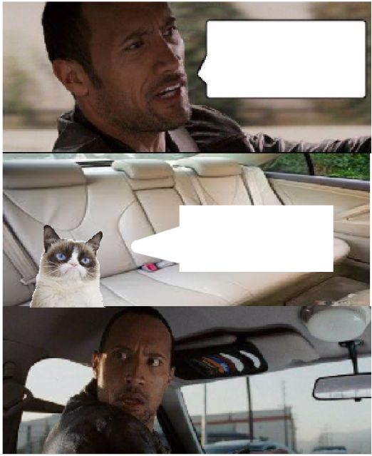 High Quality the rock driving grumpy cat Blank Meme Template