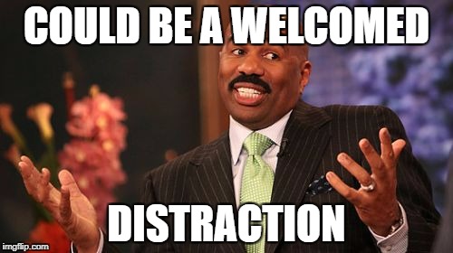 Steve Harvey Meme | COULD BE A WELCOMED DISTRACTION | image tagged in memes,steve harvey | made w/ Imgflip meme maker