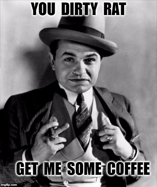 EGR Coffee | YOU  DIRTY  RAT; GET  ME  SOME  COFFEE | image tagged in gangster | made w/ Imgflip meme maker
